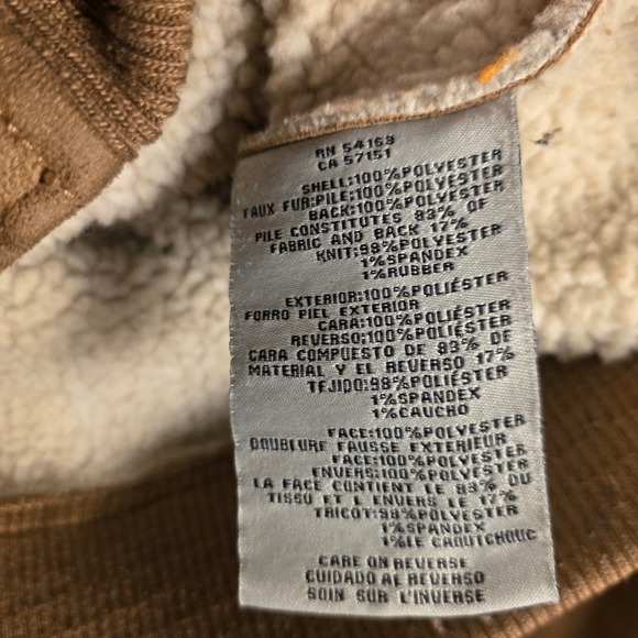 Levi's Mens XL Faux Suede Sherpa Collar Bomber Jacket Winter Coat - Picture 7 of 9